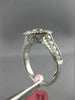 ESTATE WIDE .81CT DIAMOND 18KT WHITE GOLD FLOWER MILGRAIN CIRCULAR PROMISE RING