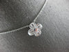 1.14CT DIAMOND 18KT WHITE GOLD 3D ROUND & BAGUETTE 4 LEAF CLOVER LOVE NECKLACE