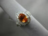 ESTATE 2.03CT DIAMOND & OVAL CITRINE 18K WHITE GOLD PEAR SHAPE ENGAGEMENT RING