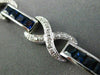 ESTATE 5.29CT DIAMOND & AAA SAPPHIRE 14KT WHITE GOLD 3D X LOVE TENNIS BRACELET