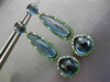 ESTATE LARGE 26.85CT DIAMOND TSAVORITE & TOPAZ 14KT ROSE & BLACK GOLD EARRINGS