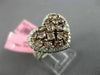 ESTATE LARGE 2.52CT WHITE & PINK DIAMOND 18KT 2 TONE GOLD HEART SHAPE LOVE RING