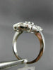 ESTATE WIDE .30CT ROUND DIAMOND 14K WHITE GOLD 3D PAVE ETOILE SQUARE FLOWER RING