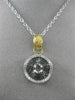 ESTATE .75CT DIAMOND 14KT WHITE & YELLOW GOLD WAVE HANDCRAFTED FLOATING PENDANT