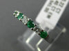 ESTATE .62CT DIAMOND & AAA EMERALD 14KT WHITE GOLD 3D 7 STONE ANNIVERSARY RING