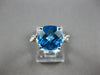3.56CT DIAMOND & AAA BLUE TOPAZ 14KT WHITE GOLD 3D CUSHION & ROUND INFINITY RING