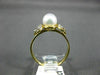 ESTATE .06CT DIAMOND & AAA SOUTH SEA PEARL 14K YELLOW GOLD 3D FLOWER RING 21068
