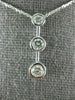 ESTATE .50CT DIAMOND 14KT WHITE GOLD 3 STONE PAST PRESENT FUTURE PENDANT #1718