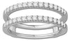 ESTATE .50CT DIAMOND 14KT WHITE GOLD SHARE PRONG SEMI ETERNITY ROUND INSERT RING