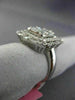 LARGE 1.39CT ROUND PRINCESS & BAGUETTE DIAMOND 18KT WHITE GOLD 3D SQUARE RING