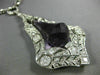 ANTIQUE EXTRA LARGE 38.0CT DIAMOND & AAA AMETHYST 18K WHITE GOLD LARIAT NECKLACE
