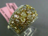 ESTATE 5.08CT FANCY YELLOW & WHITE DIAMOND 18K GOLD MULTI SHAPE ANNIVERSARY RING