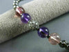 ESTATE .60CT DIAMOND AMETHYST & PINK QUARTZ 14KT BLACK GOLD 3D BANGLE BRACELET