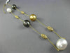ESTATE LARGE.14CT DIAMOND 14K YELLOW GOLD MULTI COLOR PEARL BY THE YARD NECKLACE
