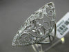 ESTATE .96CT DIAMOND 14KT WHITE GOLD 3D OPEN FILIGREE DOUBLE HEART COCKTAIL RING