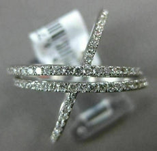 ESTATE LARGE .77CT DIAMOND 14K WHITE GOLD 3D MULTI ROW CRISS CROSS INFINITY RING