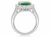 LARGE GIA CERTIFIED 4.53CT DIAMOND & AAA EMERALD 18K 2 TONE GOLD ENGAGEMENT RING