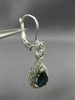 ANTIQUE 2.04CT DIAMOND & AAA SAPPHIRE 14KT WHITE GOLD 3D HANGING EARRINGS 18254
