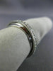 ANTIQUE WIDE .60CT DIAMOND 14KT WHITE GOLD 3D FLOATING CRISS CROSS RING #16710