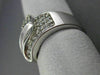 ESTATE WIDE .75CT DIAMOND 14KT WHITE GOLD 3D CRISS CROSS ZIG ZAG MULTI ROW RING