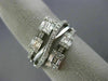 WIDE .69CT ROUND & BAGUETTE DIAMOND 14KT WHITE GOLD 3D SQUARE ANNIVERSARY RING