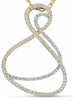 ESTATE .84CT DIAMOND 18K TWO TONE GOLD 3D DOUBLE INFINITY LOVE FLOATING PENDANT