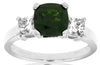 LARGE 2.10CT DIAMOND & AAA RUSSALITE 14KT WHITE GOLD 3D 3 STONE ENGAGEMENT RING