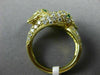 ESTATE WIDE 1.60CT DIAMOND & EMERALD 18K YELLOW GOLD CRISS CROSS BIRD RING 22075