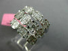 ESTATE LARGE 2.01CT DIAMOND 18KT WHITE GOLD 3D MULTI ROW SQUARE ANNIVERSARY RING