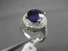 ESTATE LARGE 5.22CT DIAMOND & AAA AMETHYST 14KT WHITE GOLD 3D OVAL FILIGREE RING