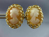ANTIQUE 14K YELLOW GOLD 3D CLASSIC LADY CAMEO FILIGREE PUSH BACK EARRINGS #20155