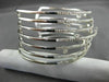 ESTATE EXTRA LARGE 5.95CT DIAMOND 14KT WHITE GOLD 3D MULTI ROW BANGLE BRACELET