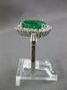 CERTIFIED LARGE 3.4CT DIAMOND & AAA EMERALD 14K WHITE GOLD ENGAGEMENT RING 27283