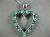 ESTATE .40CT PRINCESS CUT DIAMOND 14KT WHITE GOLD CLASSIC HEART PENDANT #15600