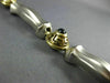 ESTATE WIDE & LONG 1.25CT SAPPHIRE 14K 2 TONE GOLD MATTE & SHINY BAMBOO BRACELET