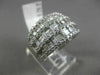 ESTATE WIDE 2.52CT DIAMOND 18KT WHITE GOLD 3D MULTI ROW WEDDING ANNIVERSARY RING
