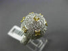 EXTRA LARGE 3.50CT WHITE & INTENSE YELLOW DIAMOND 18KT WHITE GOLD PAVE DOME RING