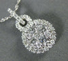 ESTATE LARGE .70CT ROUND DIAMOND 14KT WHITE GOLD 3D CLUSTER CLASSIC LOVE PENDANT
