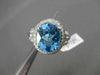 ESTATE 3.53CTW DIAMOND & AAA EXTRA FACET BLUE TOPAZ 14KT WHITE GOLD OVAL RING