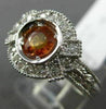 WIDE .92CT DIAMOND & AAA YELLOW SAPPHIRE 14KT WHITE GOLD 3D HALO ENGAGEMENT RING