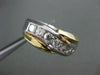 ESTATE 1.20CT DIAMOND 14KT TWO TONE GOLD DIAGONAL WAVE ANNIVERSARY RING #19620