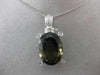 ANTIQUE LARGE 16.45CT DIAMOND & AAA SMOKY TOPAZ 18KT WHITE GOLD 3D OVAL PENDANT