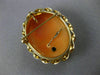 ESTATE .02CT OLD MINE DIAMOND 14KT 2 TONE GOLD LADY CAMEO PENDANT BROOCH #21219