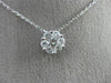 ESTATE .55CT DIAMOND 14K WHITE GOLD CLASSIC ROUND FLOWER FLOATING PENDANT #25944