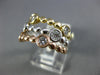 ESTATE WIDE .75CT DIAMOND 14KT TRI COLOR GOLD 3D BEZEL STACKABLE FUN RING SET