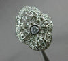 ESTATE WIDE .54CT DIAMOND 14KT WHITE GOLD 3D OPEN FILIGREE MILGRAIN FLOWER RING