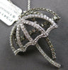 1.45CT WHITE & CHOCOLATE FANCY DIAMOND 14KT WHITE GOLD DOUBLE UMBRELLA PENDANT