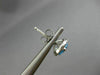 ESTATE 1.17CT DIAMOND & AAA BLUE TOPAZ 14KT WHITE GOLD ROUND HALO STUD EARRINGS
