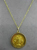 ESTATE 14KT YELLOW GOLD HANDCRAFTED CONFIRMATION FLOATING PENDANT & CHAIN #24988