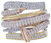 EXTRA LARGE 1.89CT DIAMOND 14K TRI COLOR GOLD 3D MULTI ROW CRISS CROSS NAIL RING